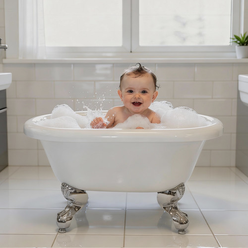 Small roll top bath chrome - top,