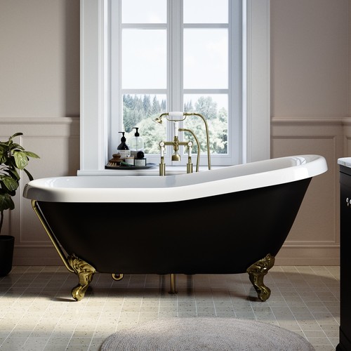 Black freestanding single - black,