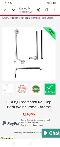 Luxury roll top bath - top,